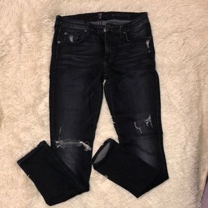 7 for all mankind black “the skinny” jeans